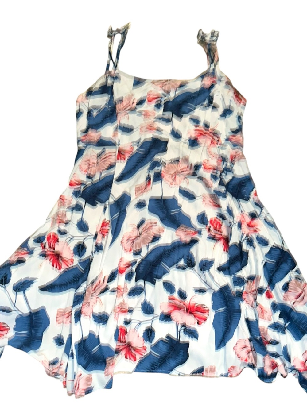 Collectif Floral A-Line Sundress in White, Navy & Coral